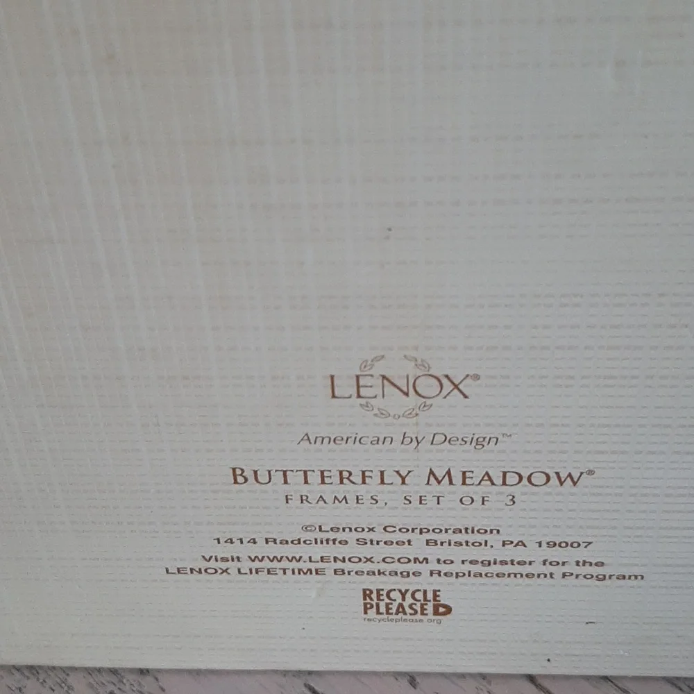 Lenox NIB Butterfly Meadow Photo Frame Set Of 3